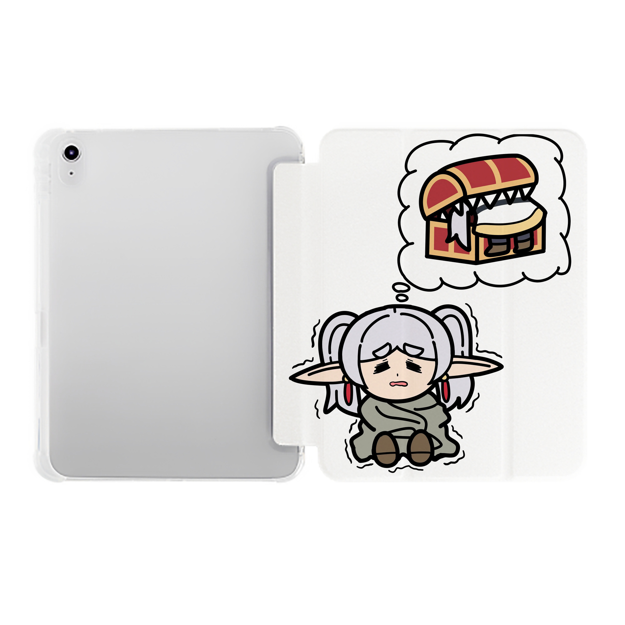 （画像用） 葬送のフリーレン Frieren IPad ケース ペン収納付き 三つ折りスタンド PUレザー×シリコン 対応機種9.5/10.5/10.9インチ